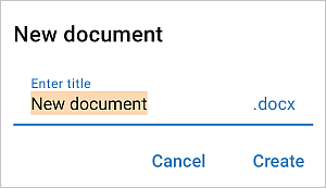 Create new document