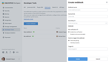 Using webhooks in DocSpace