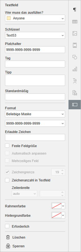 credit card settings