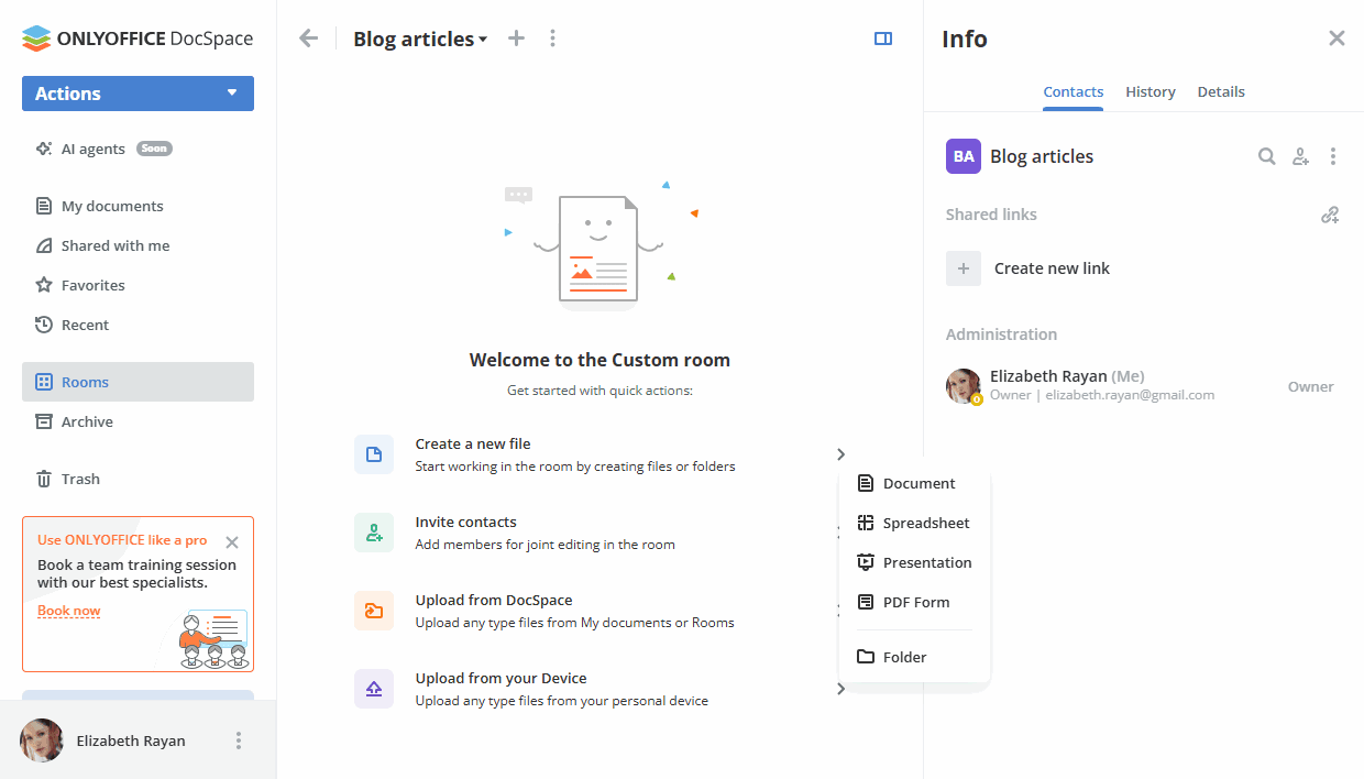 Salle personnalisée