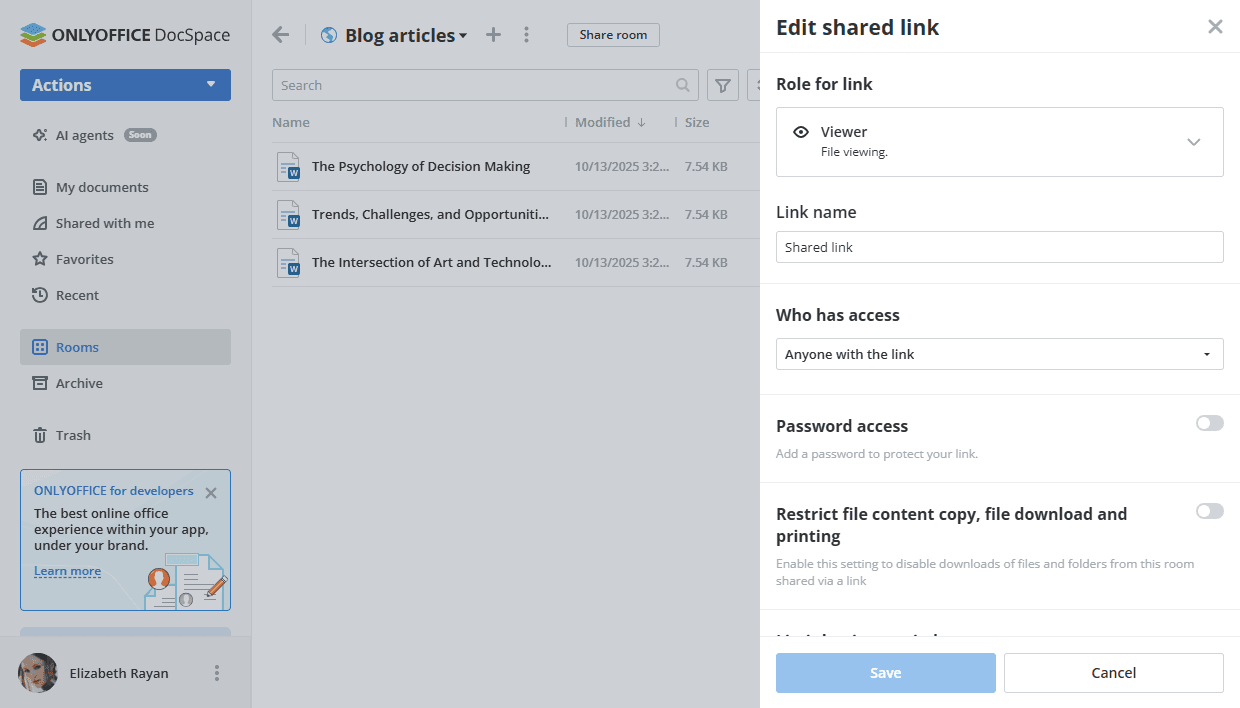 Salle personnalisée