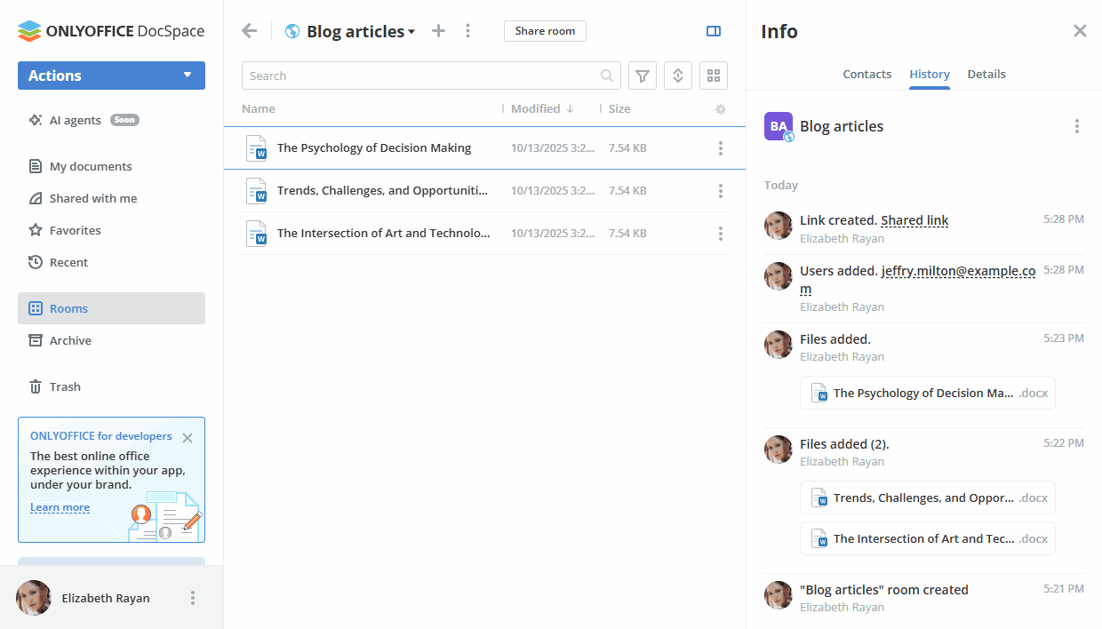 Salle personnalisée