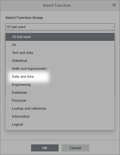 date and time function group
