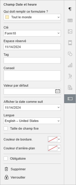 Paramètres date et heure