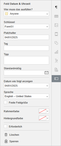 date and time settings