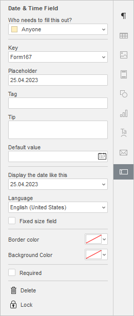 date and time settings