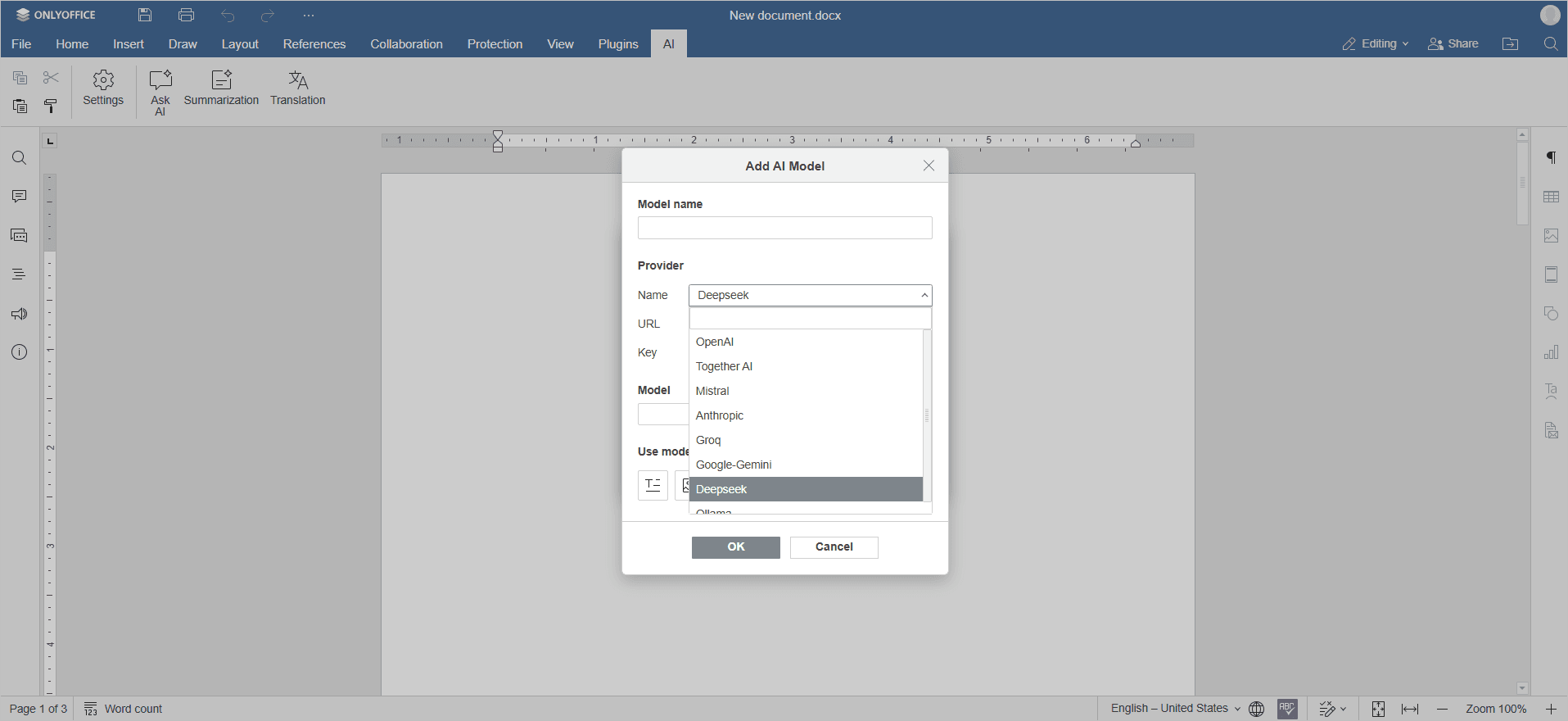 DeepSeek AI: 下拉列表