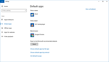 Application par défaut