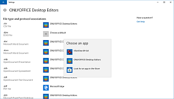 Choisir une application