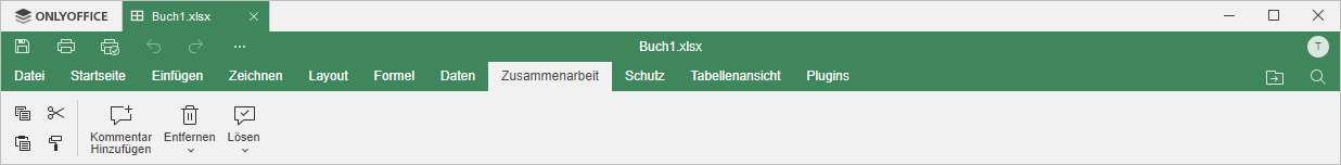Registerkarte Zusammenarbeit