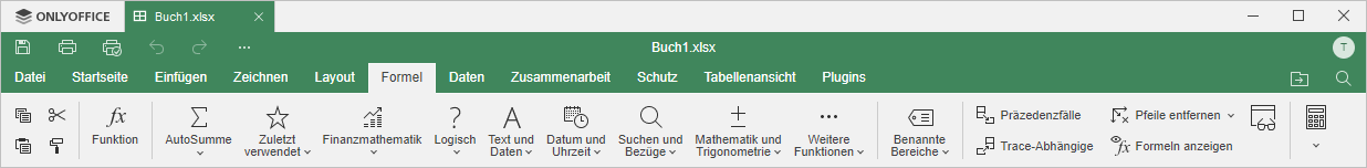 Registerkarte Formel