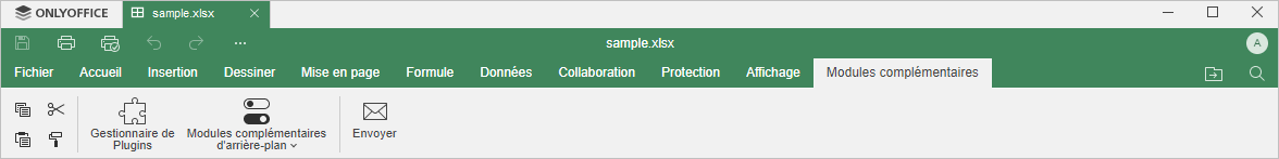 Onglet Modules complémentaires