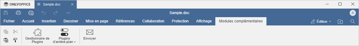 Onglet Modules complémentaires