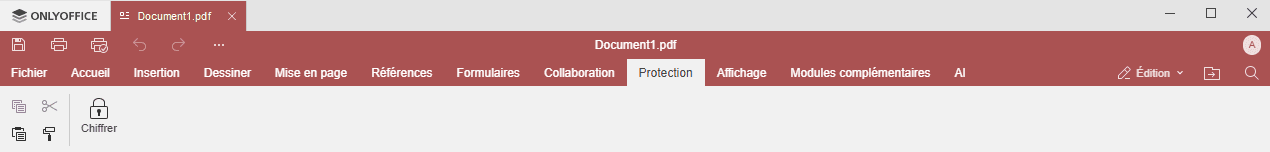 Onglet Protection