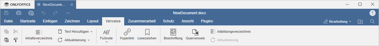 Registerkarte Verweise
