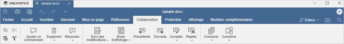 Onglet Collaboration
