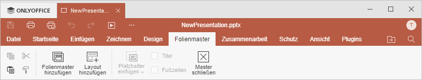 Registerkarte Folienmaster