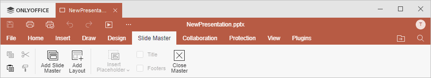 Slide Master tab