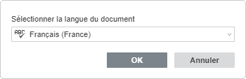 fenêtre Définir la langue de la présentation