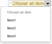dropdown list opened