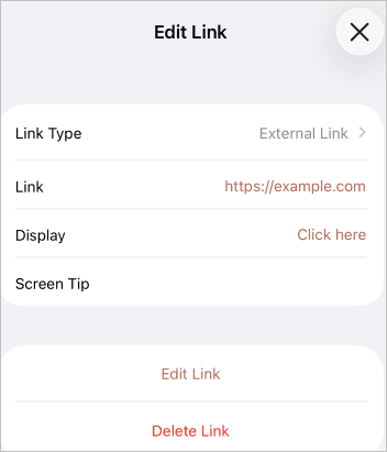 Edit/Delete Link