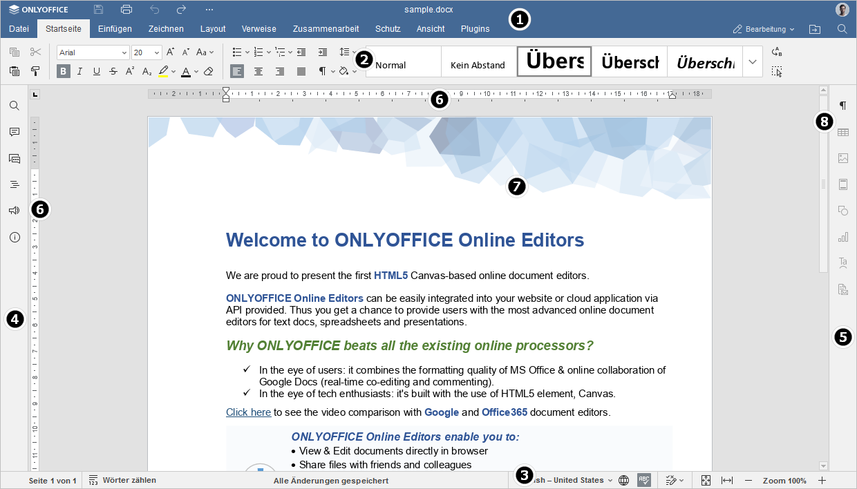 Dialogbox Online-Dokumenteneditor