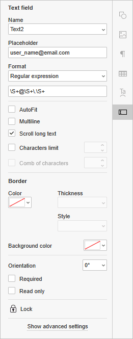 email address settings