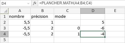 Fonction PLANCHER.MATH