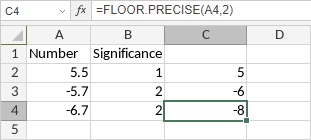 FLOOR.PRECISE Function