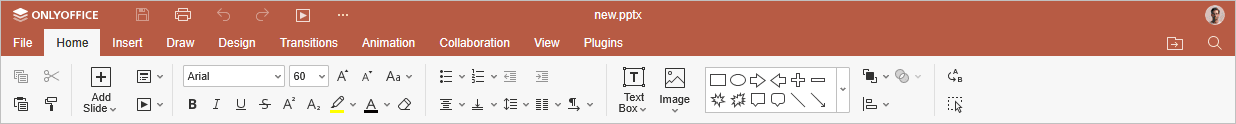 Home tab