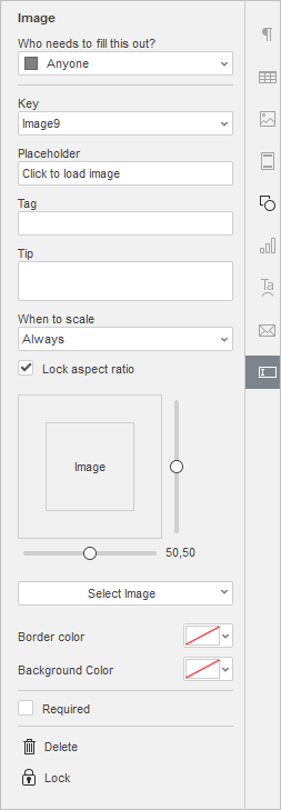 image form settings