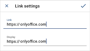 Hyperlink Settings window