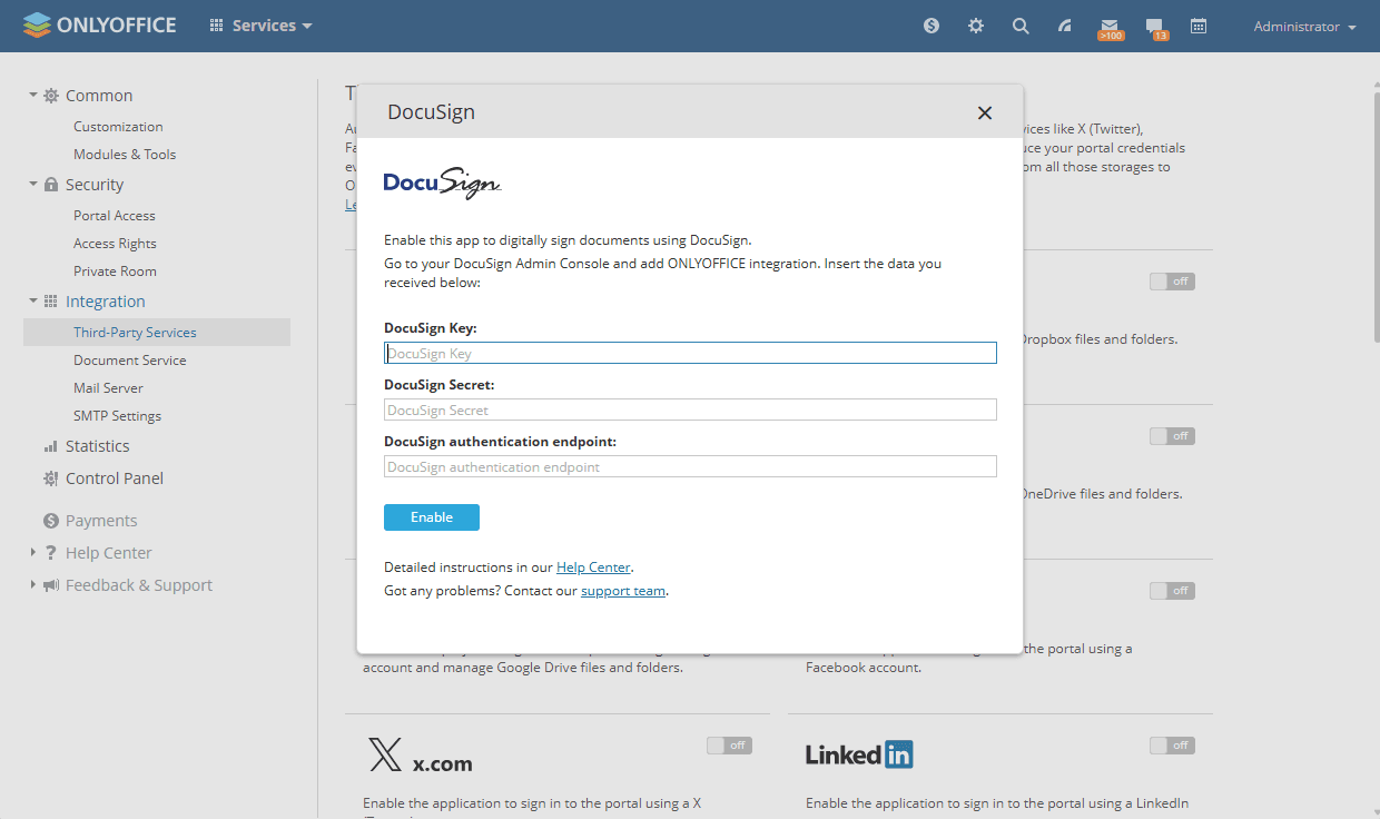 Integrisanje DocuSign