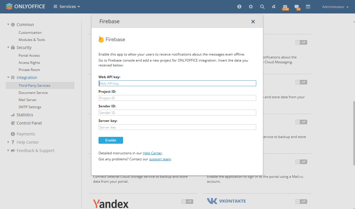 Integracija Firebase