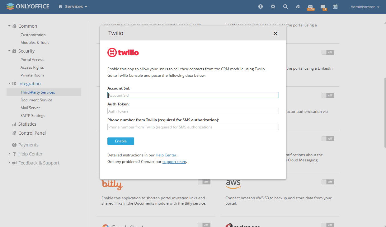 Integracija Twilio