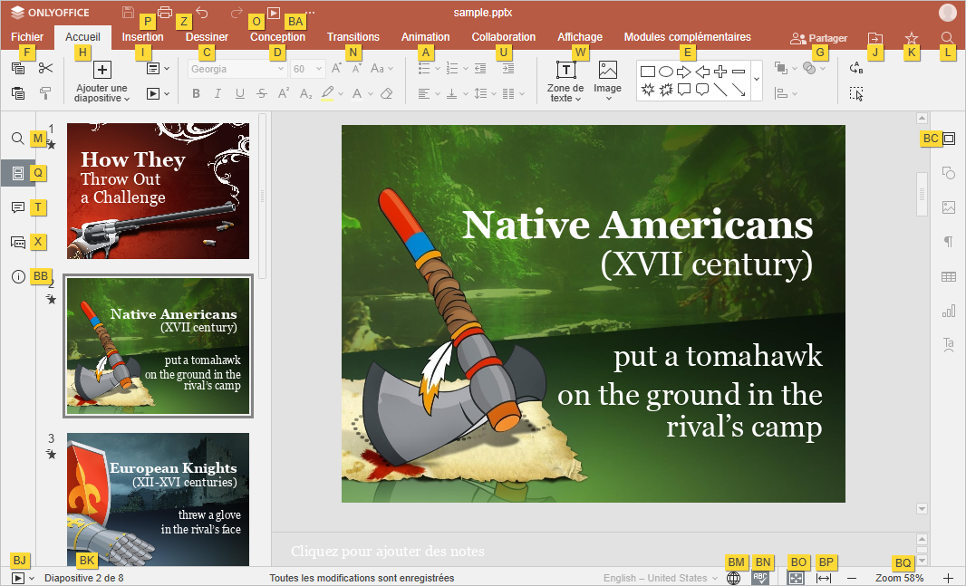 Primaires touches d'accès