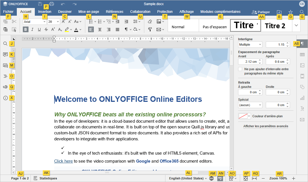 Primaires touches d'accès