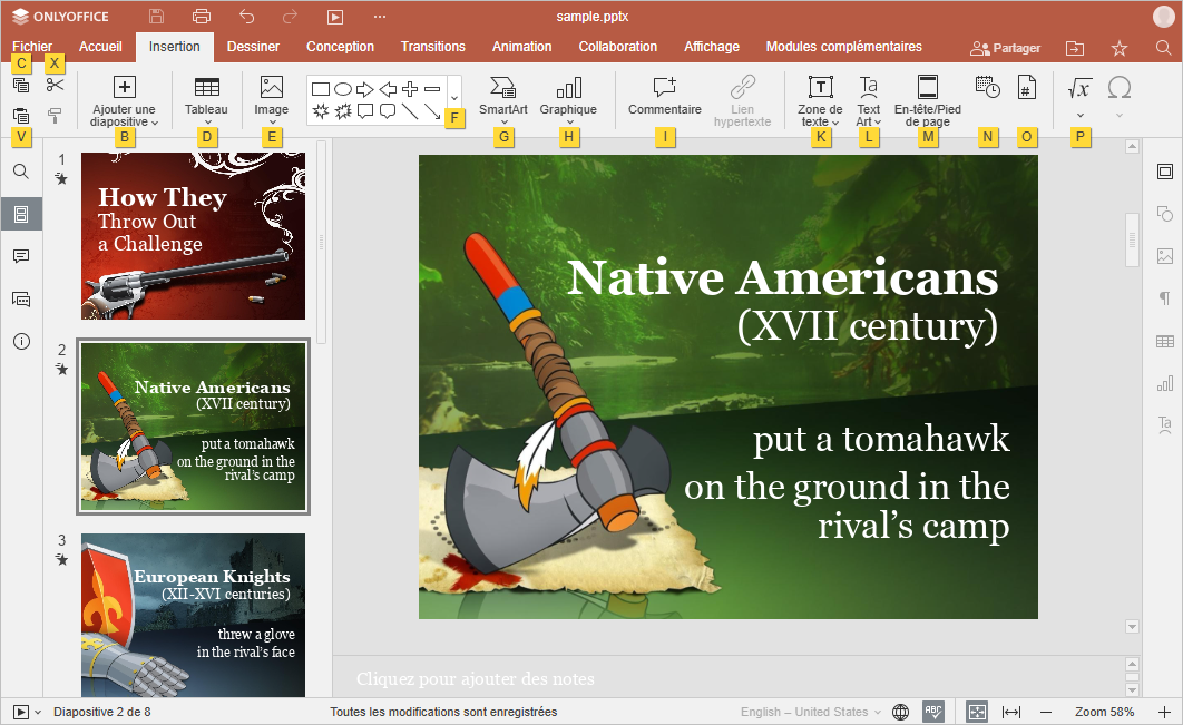 Touches d'accès supplémentaires