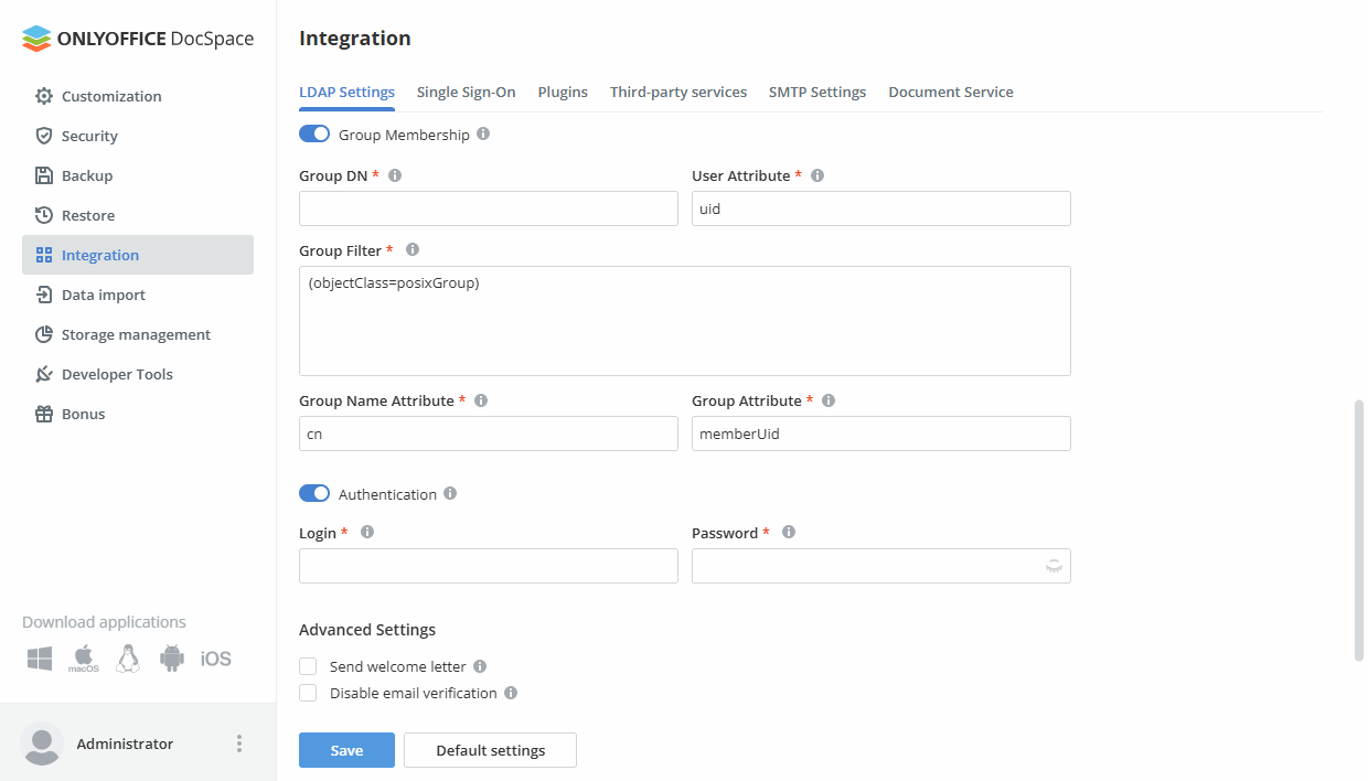 LDAP settings - groups