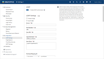 LDAP settings - Main page