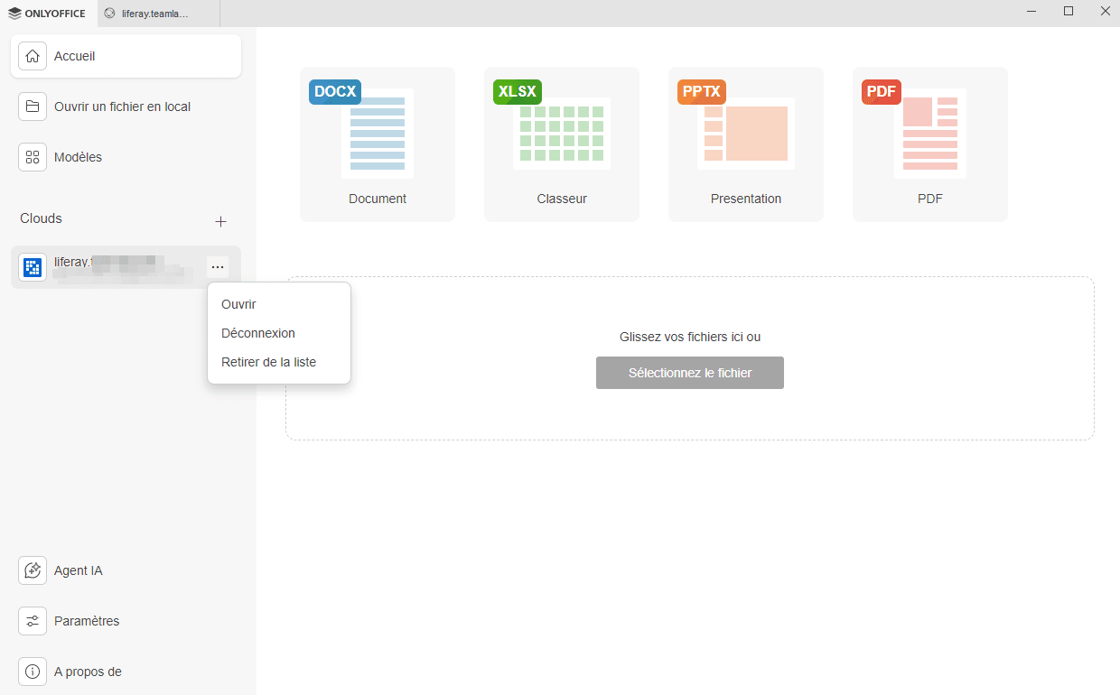 Liste des comptes connectés