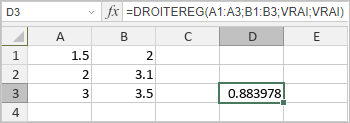 Fonction DROITEREG