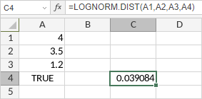 LOGNORM.DIST Function