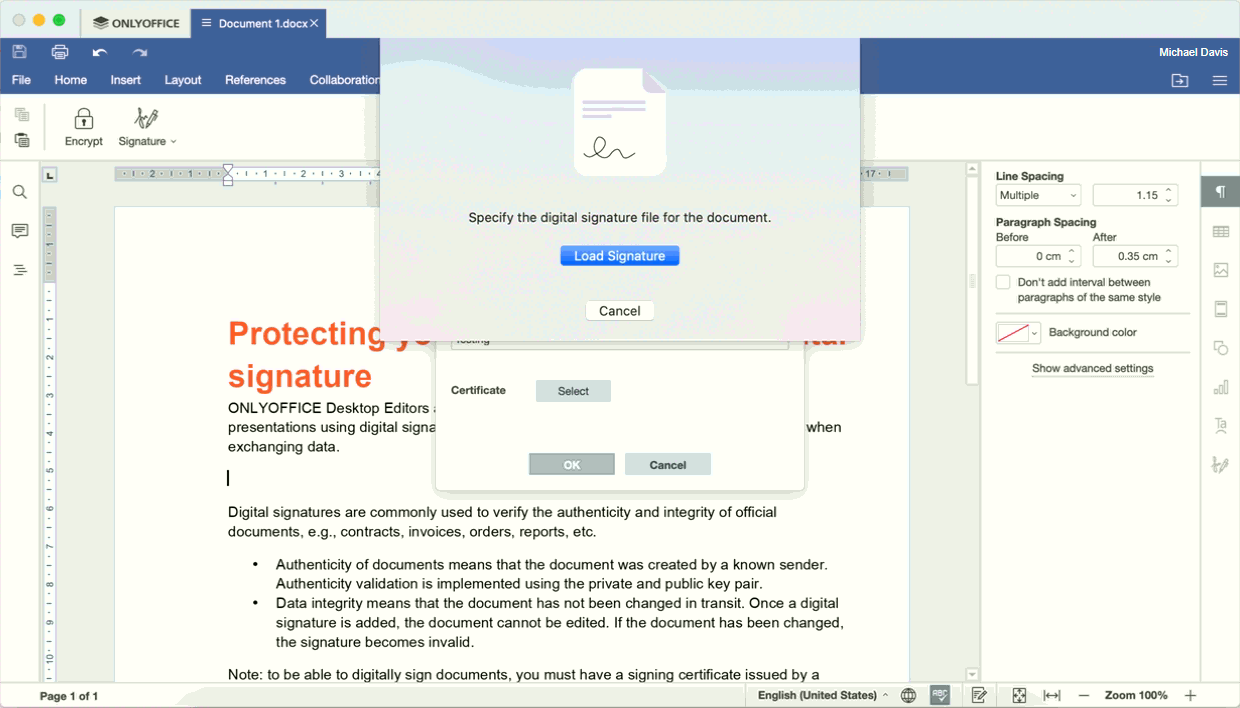 Select a Certificate