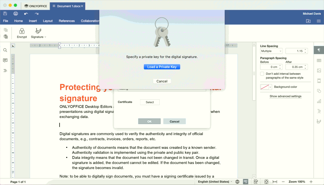 Select a Private Key
