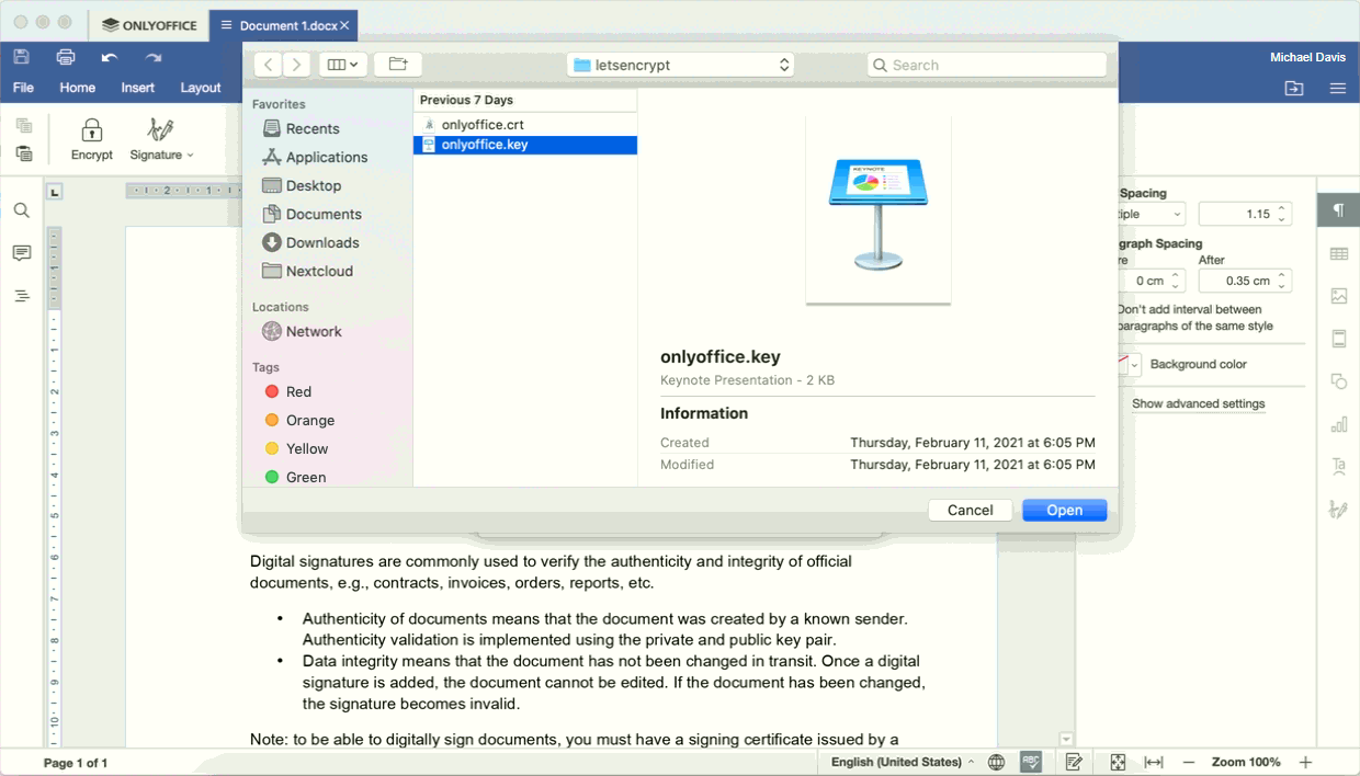 Select a Private Key