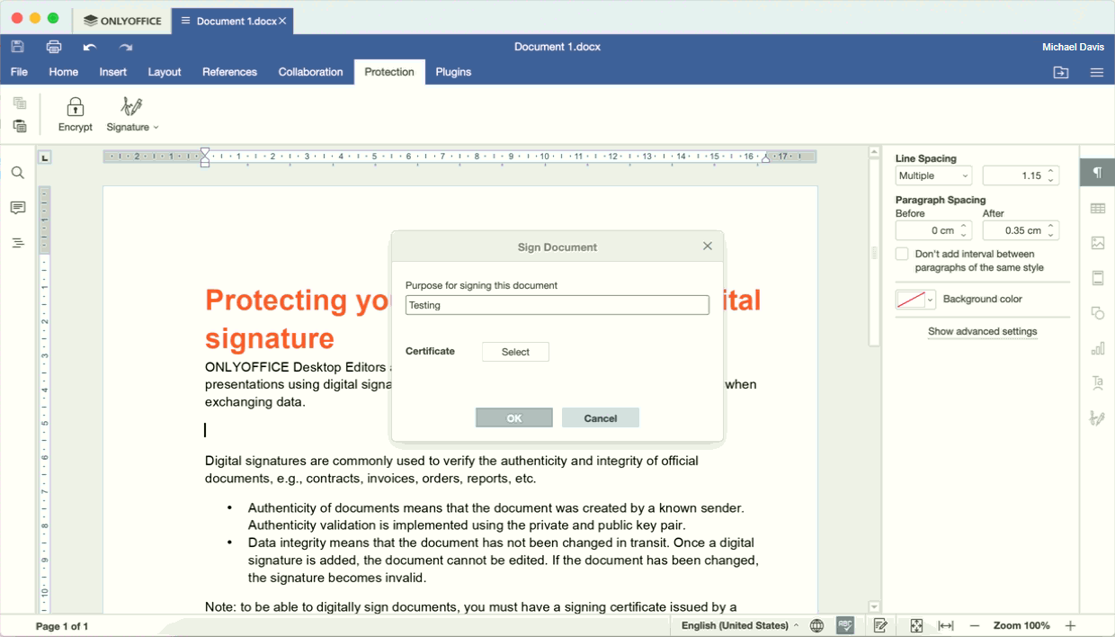 Select a Certificate