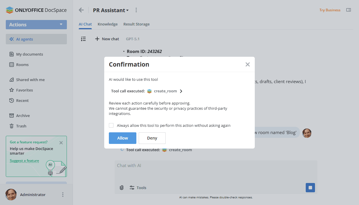 Using MCP server tools