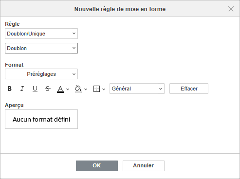 Nouvelle règle Doublon/Unique