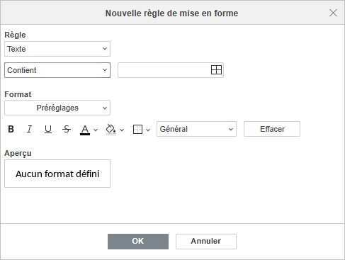 Nouvelle règle Texte